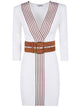 Elisabetta Franchi Knit Fabric Dress With Striped Bands