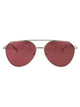 Alexander Mcqueen Silver-Silver-Red Metal Sunglasses