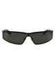 Alexander Mcqueen Black-Black-Grey Metal Sunglasses
