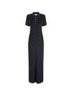 Elisabetta Franchi Black Knit Ss Maxi Dress Gold Buttons