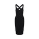 Elisabetta Franchi Black Shaping Viscose Midi Dress