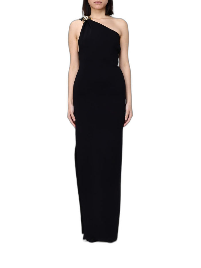 Elisabetta Franchi Black Milano Stitch Viscose Long Dress
