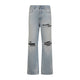 Amiri Mist Indigo Blue Cotton Mx1 Straight Flare Jeans