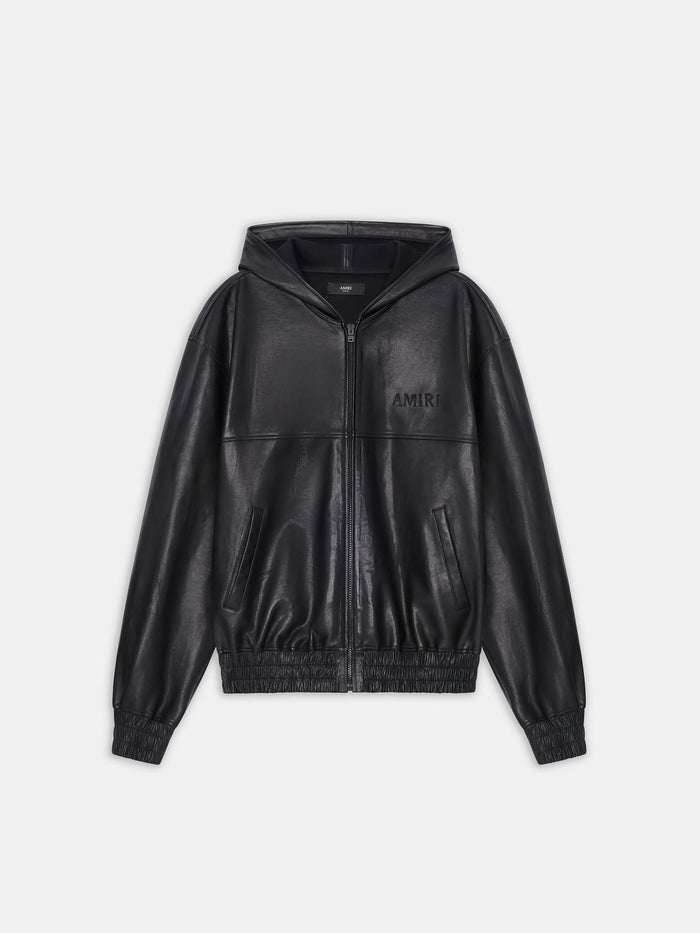 Amiri Leather Os Zip Hoodie