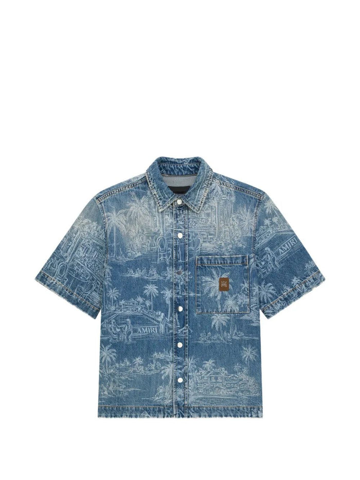 Amiri Chateau Palms Denim Shirt
