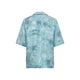 Amiri Ceramic Teal Blue Silk Chateau Sketch Bowling Shirt