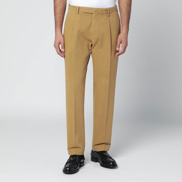 Santaniello Ochre Cotton And Cashmere Trousers