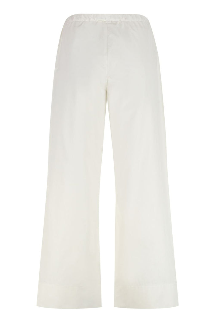 S Max Mara Argento Poplin Cotton Trousers