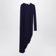 Max Mara Sportmax Dark Purple Draped Asymmetric Dress