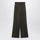 Max Mara Moss Green Wideleg Wool Trousers