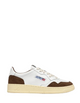 Autry White Calf Leather Panelled Lace Sneakers