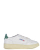 Autry White Leather Perforated Contrast Heel Sneakers