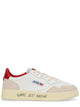 Autry Medalist Low Sneakers In White/Red Leather And Suede