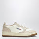 Autry Medalist Low Sneakers In Marshmallow/Ivory With Pythoneffect Inserts