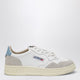 Autry Medalist Low Sneakers In White/Light Blue Leather And Suede