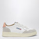 Autry Medalist Low Sneakers In White/Peach Pink Leather And Suede