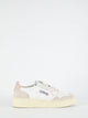 Autry Medalist Low White/Blush Leather And Suede Sneaker