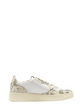 Autry White Leather Perforated Flat Shoes