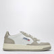 Autry Medalist Low Sneakers In White/Taupe Grey Leather