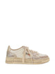 Autry Beige Leather Rubber Sole Flat Shoes