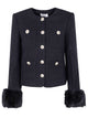 Self-Portrait Boucle Fur Cuff Jacket