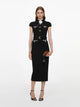 Self-Portrait Wool Crepe Midi Dress