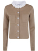 Self-Portrait Brown Embellished Knit Cardigan