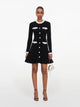 Self-Portrait Chenille Knit Flower Trim Mini Dress