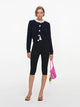 Self-Portrait Flower Pearl Trim Knit Jumper