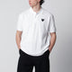 Comme Des Garçons White Black Heart Cotton Polo Shirt