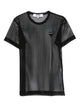 Comme Des Garçons Play Tshirt Mesh Large Black Emblem