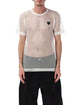 Comme Des Garçons Play Tshirt Mesh Large Black Emblem