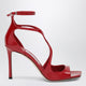Jimmy Choo Azia Sandals In Red Patent Leather