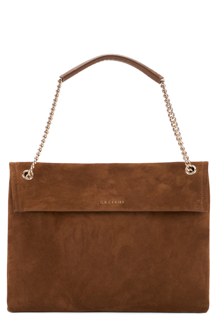 Orciani Venus Peach Midi Bag In Suede
