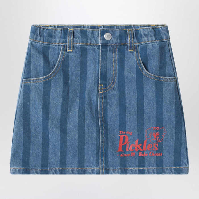 Bobo Choses Pickles The Dog Striped Denim Skirt