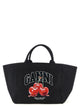 Ganni 'Black Xxl Cherry Tote' Shopping Bag