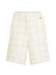 Karl Lagerfeld Natural Bermuda Shorts With Gold Logo Buttons