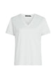 Karl Lagerfeld White Short Sleeve T-Shirt With Embroidered Logo And V-Neck