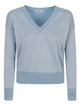 Base Milano Cotton Blend V-Neck Sweater