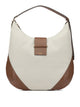 Jimmy Choo Bar Hobo Beige Fabric Sheep Brass Large Shoulder Bag