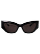 Balenciaga Black-Black-Grey Recycled Acetate Sunglasses