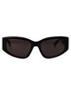 Balenciaga Black-Black-Grey Acetate Sunglasses