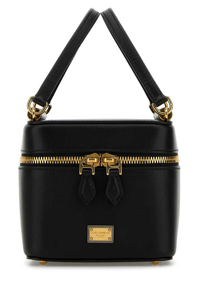 Dolce & Gabbana Black Leather Sicily Cube Handbag