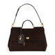 Dolce & Gabbana My Sicily Large Ebony Brown Suede Bag