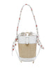 Dolce & Gabbana White Cotton Polyester Silk Viscose Calfskin Bucket Bag