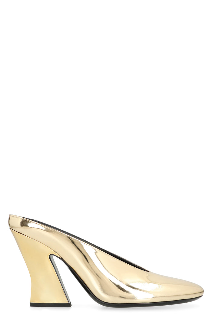 Givenchy Mule With Sculpted Heel In Leather Mirror Effect