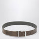 The Frankie Shop Sarno Belt In Smooth Olive Leather With Silver Buckle