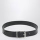 The Frankie Shop Sarno Belt In Smooth Black Leather With Silver Buckle