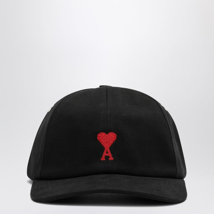 Ami Paris Black Baseball Cap With Logo