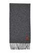 Ami Paris De Coeur Monogram Fringed Logo-Embroidered Scarf
